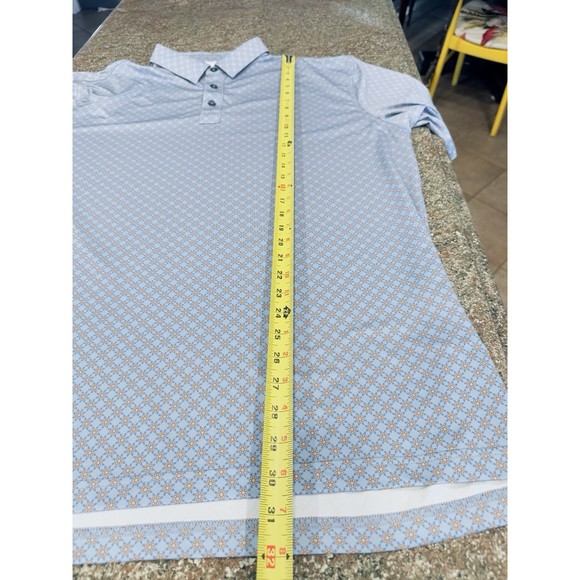 Straight Down‎ Performance Golf  Polo Shirt AOP Blue 2XL Baby Blue floral print - Picture 10 of 13